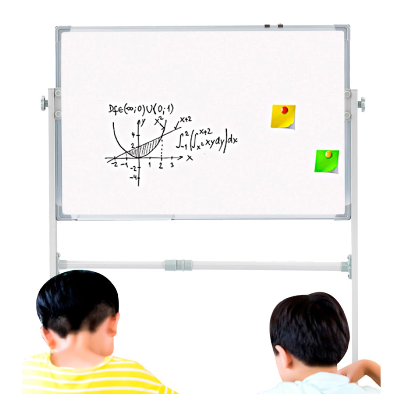 Wendbare magnetische trocken abwischbare Tafel, doppelseitiges Whiteboard mit einstellbarer Höhe für Zuhause, Büro, Schule