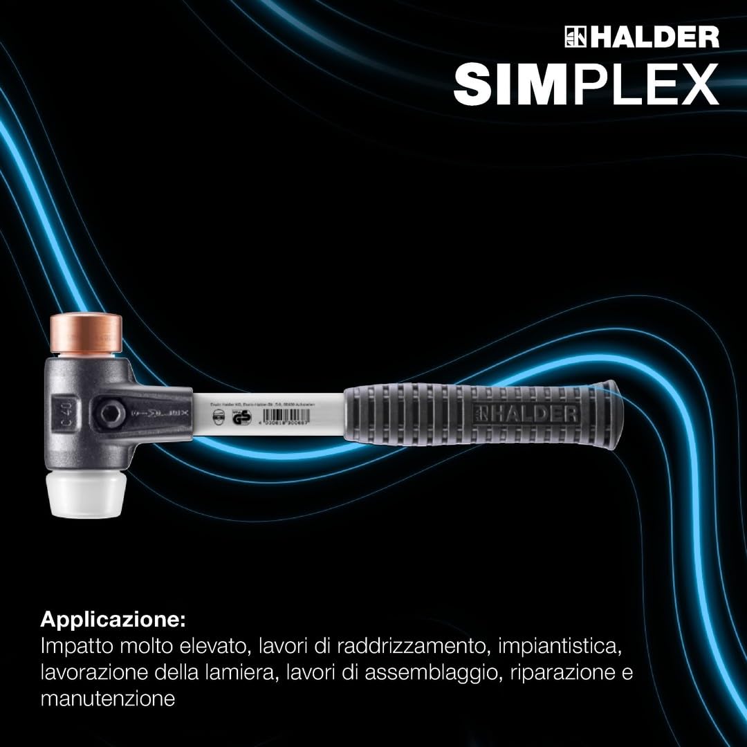 Halder 3747040 - Martello in acciaio pressofuso rinforzato, 40 mm