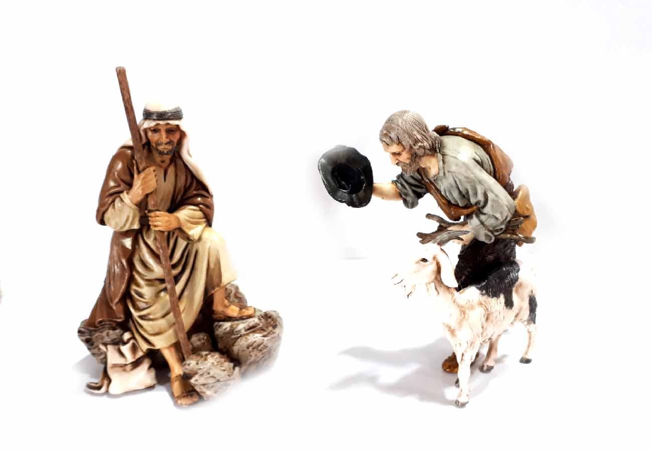 Sie erhalten 23 Hirten aus Kunststoff LANDI Höhe 13 cm Geburt Maria Giuseppe Jesu Engel Bue Esel Hirten für Krippe S. GREGORIO ARMENO erhalten Sie einen kostenlosen Schlüsselanhänger