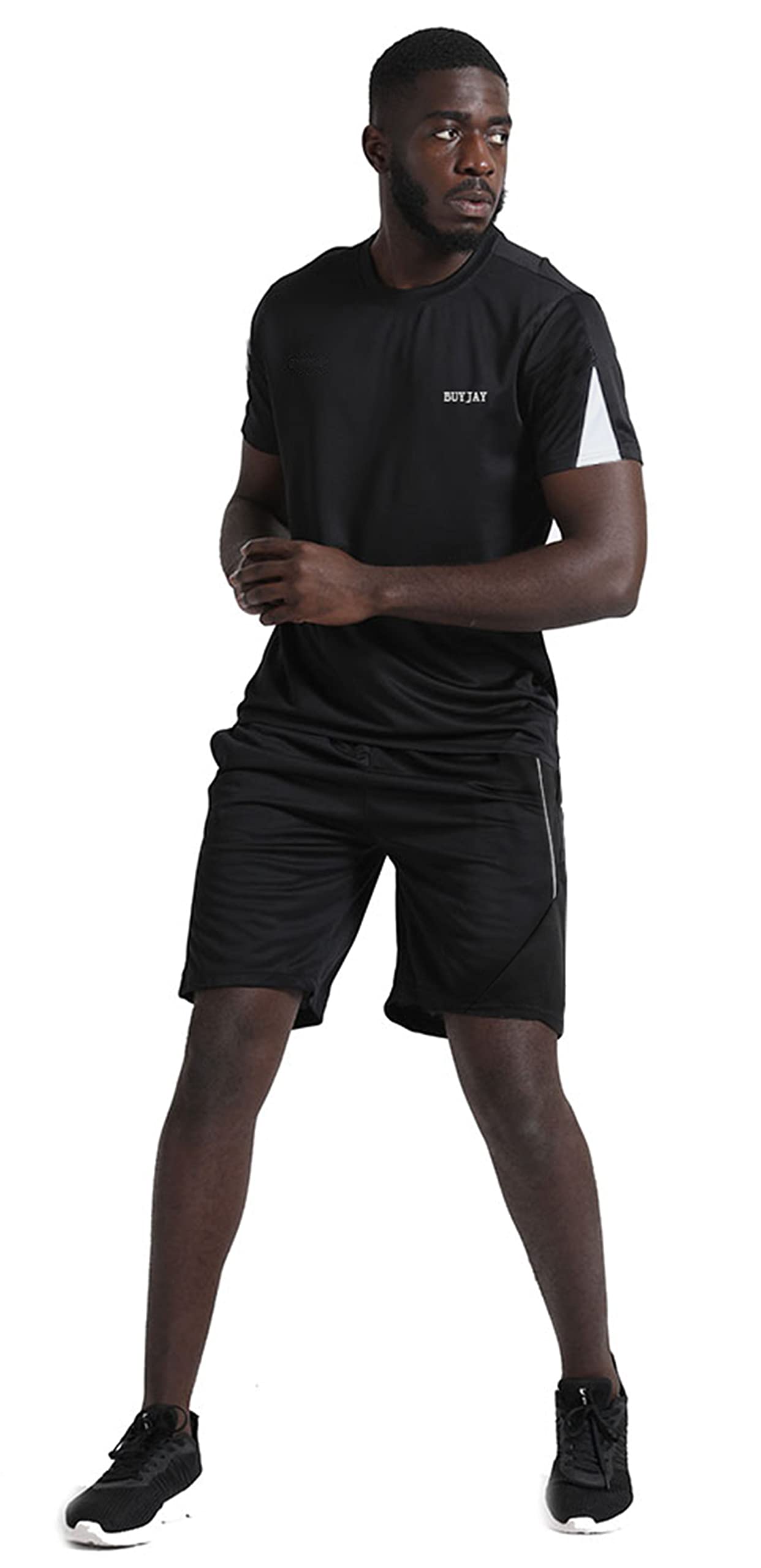 BUYJYA Ropa de entrenamiento para hombre, pantalones cortos atléticos para baloncesto, fútbol, ejercicio, entrenamiento, correr y gimnasio, 3 unidades