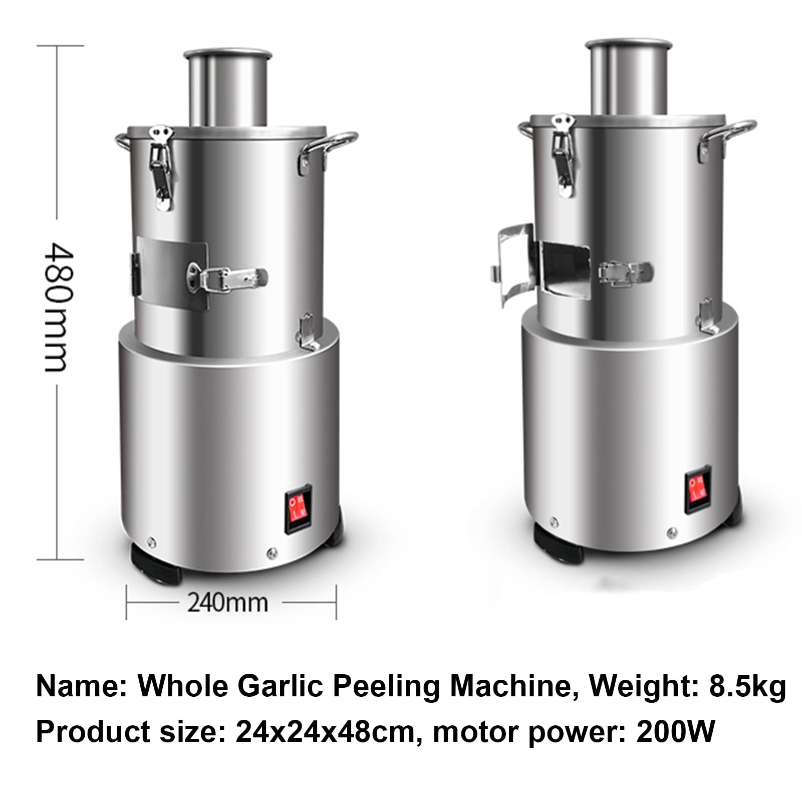 Éplucheuse d'ail Commerciale, éplucheuse d'ail entière en Acier Inoxydable, séparateur d'ail électrique, 30 kg/h, Outil d'épluchage d'ail pour Restaurant
