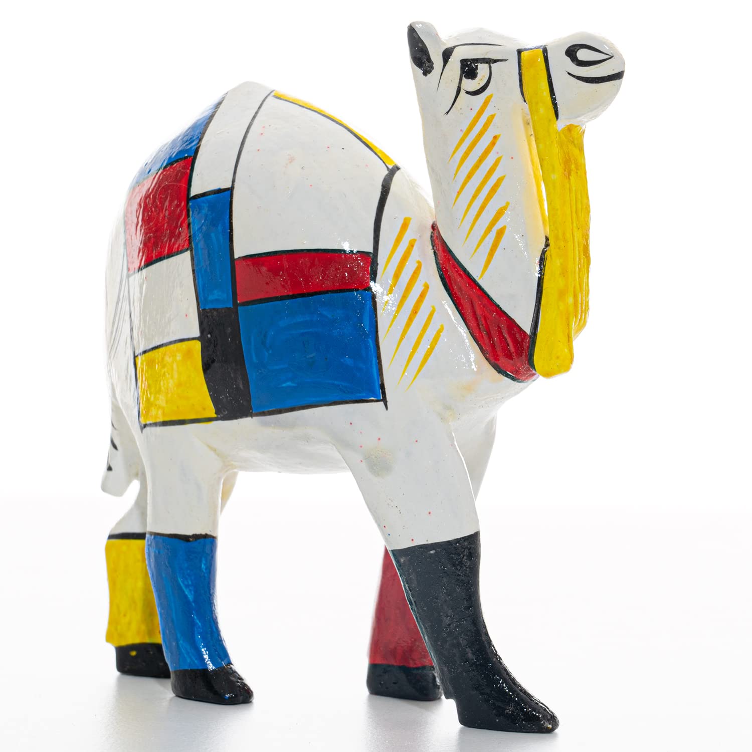 Tarini Gallery Wooden Handcrafted Traditional Indian Rajasthani Home Showpiece Decoration Table Décor Showpiece & Gifting (White Camel with Design)