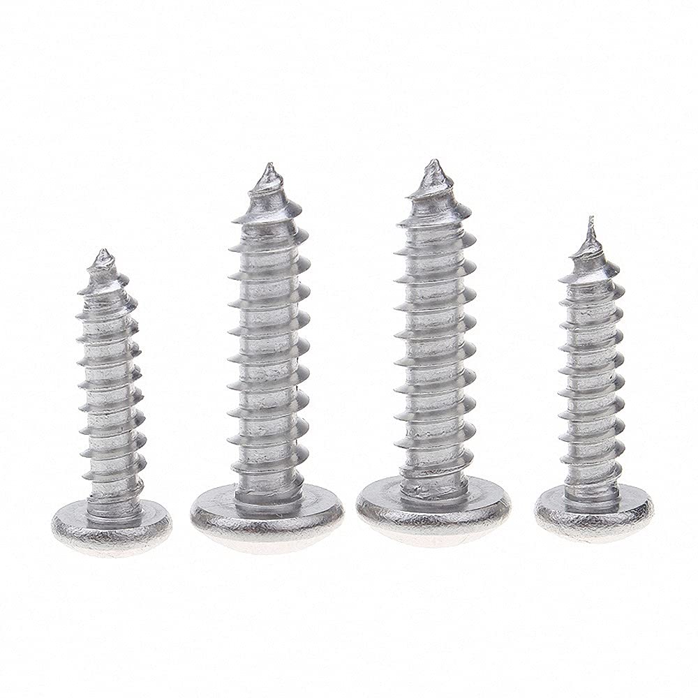 Tornillo* Tornillos for madera, tornillos autorroscantes, 20 piezas M4 M4.2 Tornillos autorroscantes de cabeza plana A2 304 Acero inoxidable Phillips Drive Hoja de tornillos de metal Longitud 6 8 10-6
