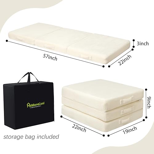 Miniatura 3 de MeMoreCool Colchón plegable de unicornio rosa brillante para niños, tapete triple para siesta para niños pequeños, futón portátil para dormir o cama