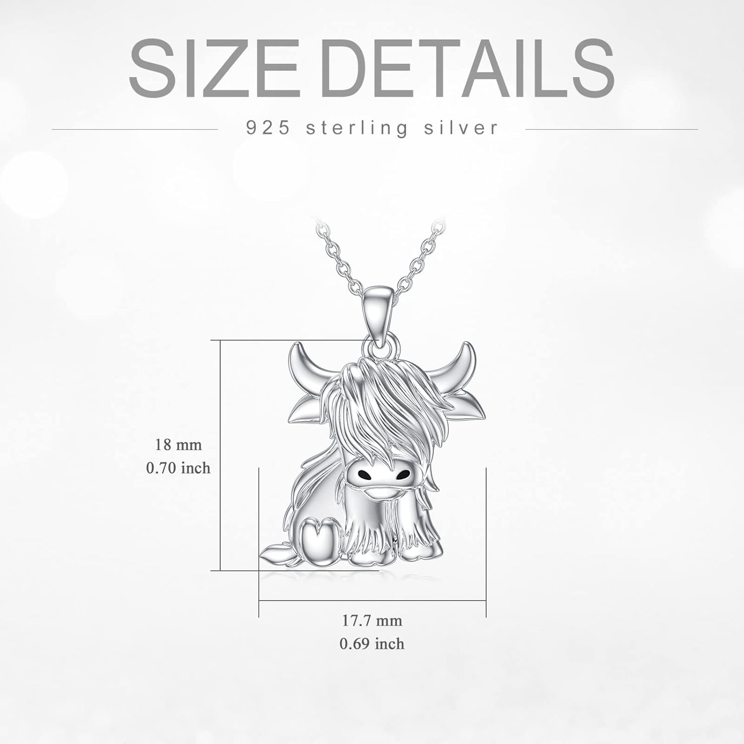 Highland Cow Gifts for Women 925 Sterling Silver Highland Cow Birthstone Necklace Fluffy Cow Jewelry Gifts Birthday Christmas - Image 2