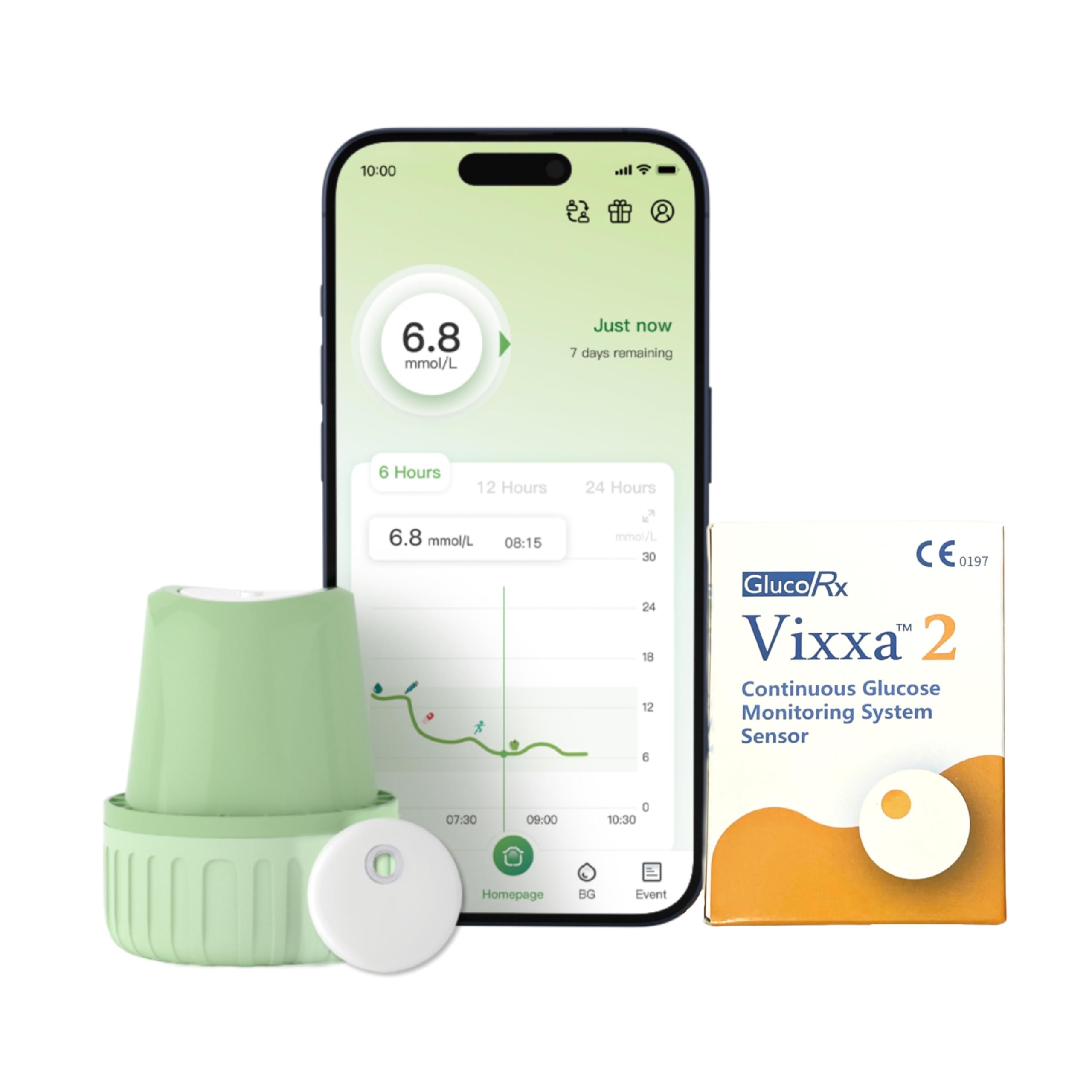 GlucoRx Vixxa 2 CGM Glucose Monitor Device| Real Time Blood Sugar Test Machine for Home | Glucometer Last upto 15 Days | Bluetooth Enabled | Highest Accuracy | Free Consultation With Nutritionist Included | Pack of 8-image-43