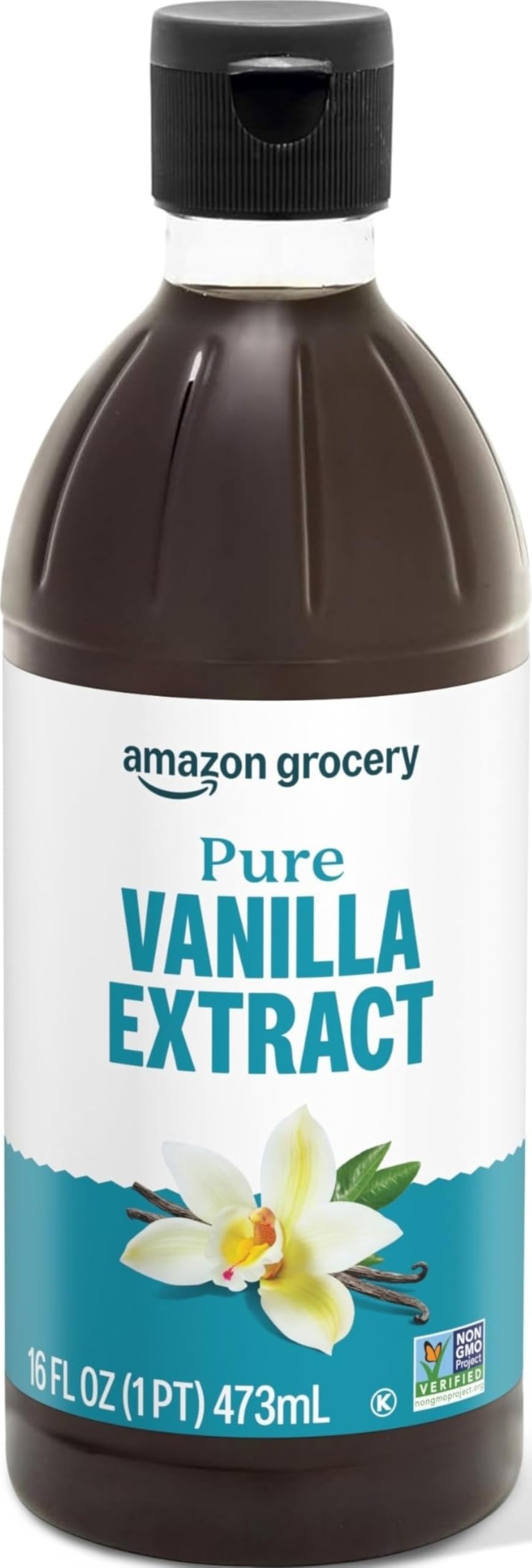 Amazon Fresh、ピュアバニラエキス、16液量オンス (以前はハッピーベリー、パッケージは異なる場合があります)