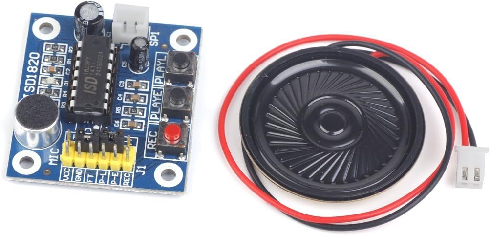 ISD1820 Voice Recorder Module with Speaker Module with On Board Mic and Speaker 3-5V Recorder Playback by Delson Electronics