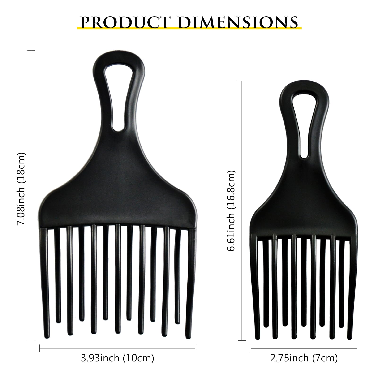 2 peines afro grandes y pequeños de doble puño – desenredar peluca trenzada, peine de levantamiento de pelo, herramienta de peinado para hombres y mujeres.