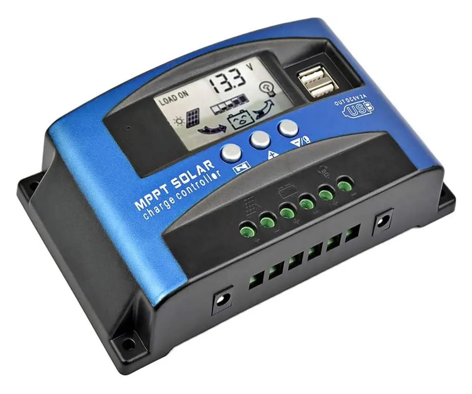 CUDTAPI Solar MPPT 100A 60A 50A 40A 30A Char Controller Dual USB LCD Display 12V 24V Solar Cell Panel Charr Regulator With Load(100A)