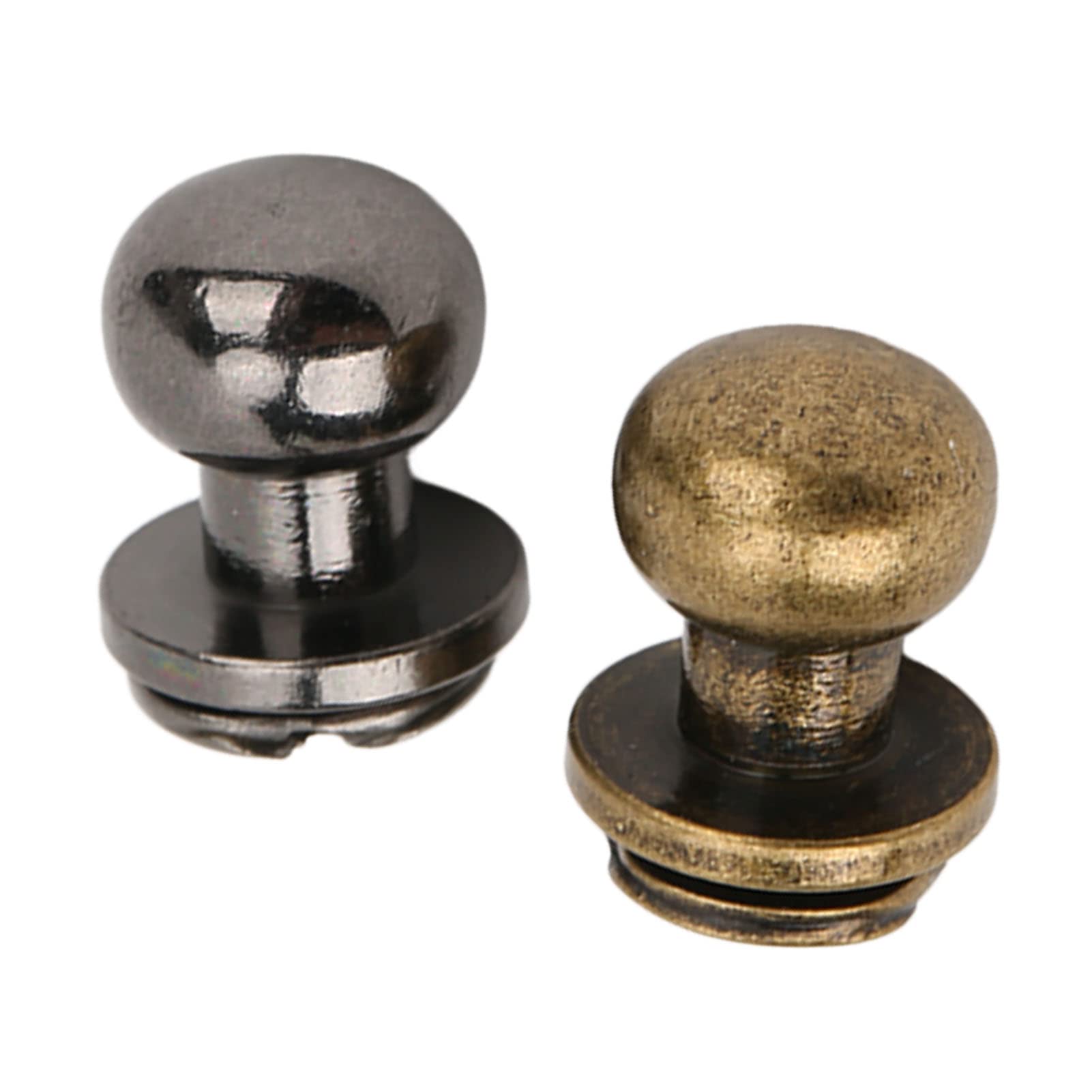 200 juegos de remaches monje de 9 x 8 mm, remaches de cabeza redonda de cobre puro ligero, sujetadores decorativos de cuero para ropa, zapatos, bolsos y collares para mascotas, (Plata Negro Bronce)