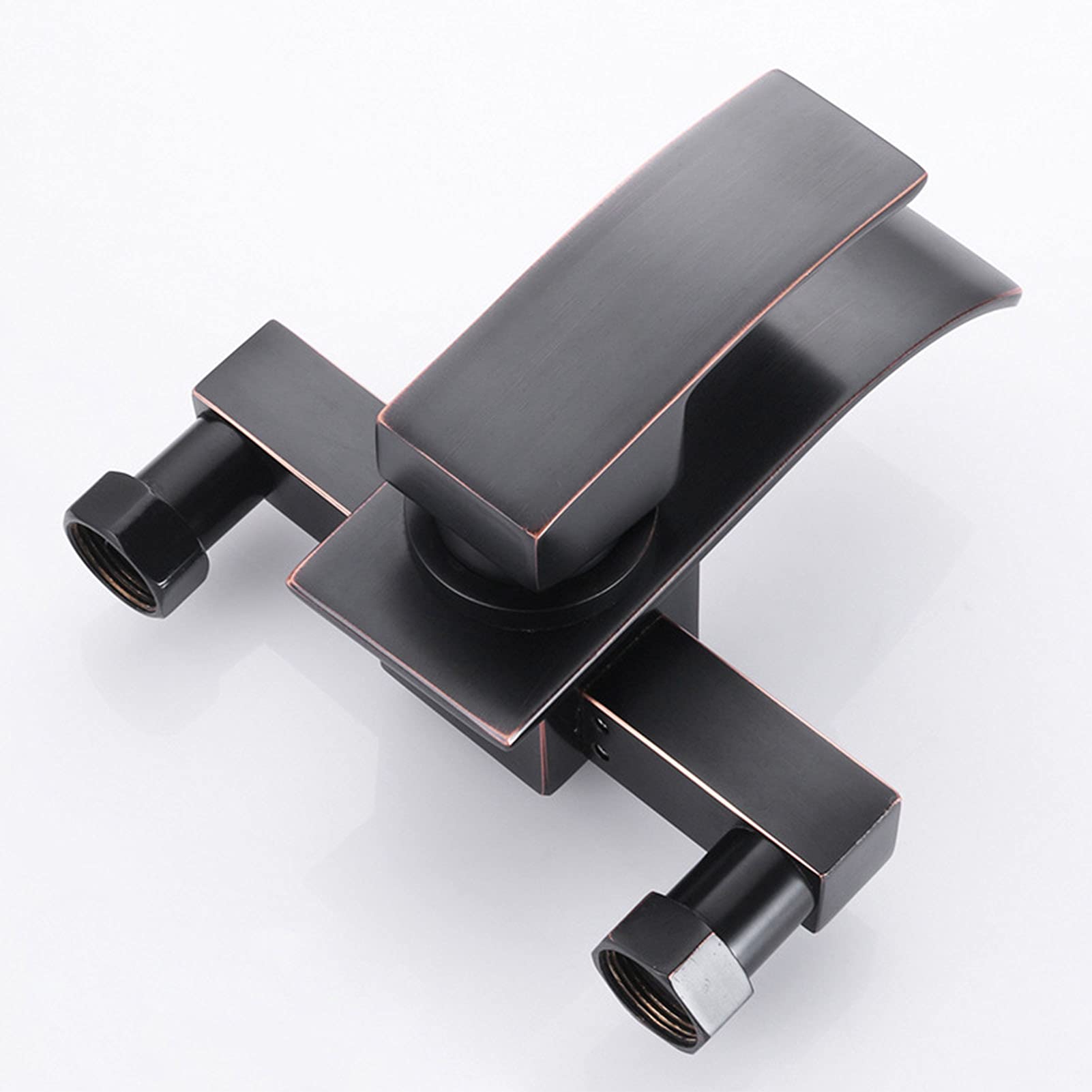 Rubinetto miscelatore moderno per vasca da bagno in bronzo nero con doccetta – Rubinetto a cascata per vasca da bagno, in ottone, design elegante per bagni eleganti