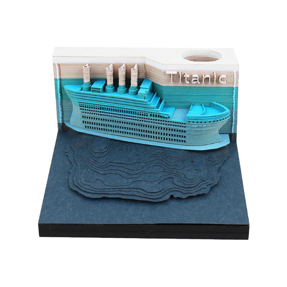 Tear-Away 3D Paper Art Notepad Calendario da scrivania, calendario navale, blocco note 3D, blocchi artistici, note adesive 3D, questa è un'opera d'arte di scultura di carta strappata a mano