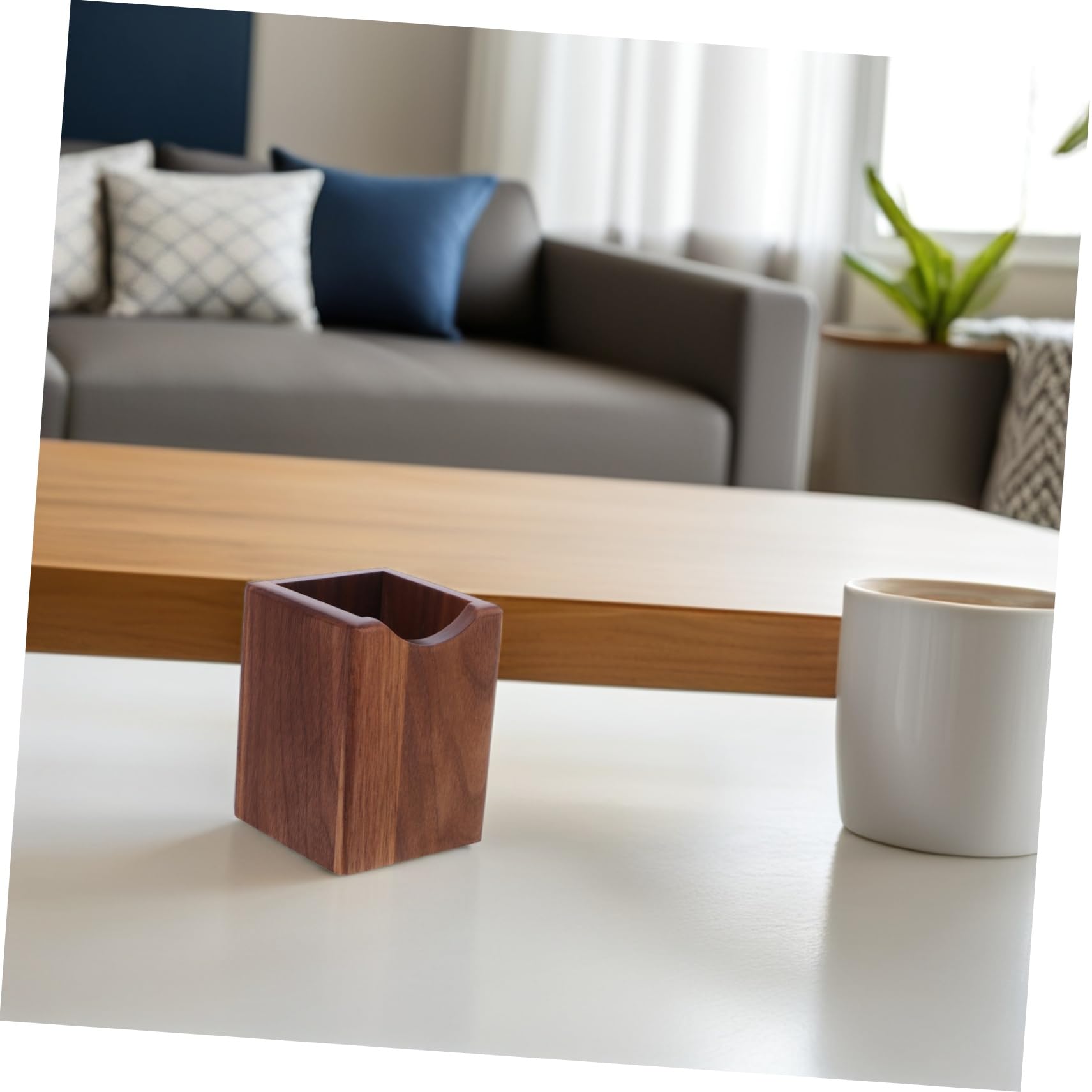 2 Stück Teiliges Schwarzer Walnussholz Stiftehalter Eleganter Holz Organizer für Schreibtisch Makeup Pinsel Aufbewahrung Langlebiger Schreibtisch Organizer für Büro Zuhause und