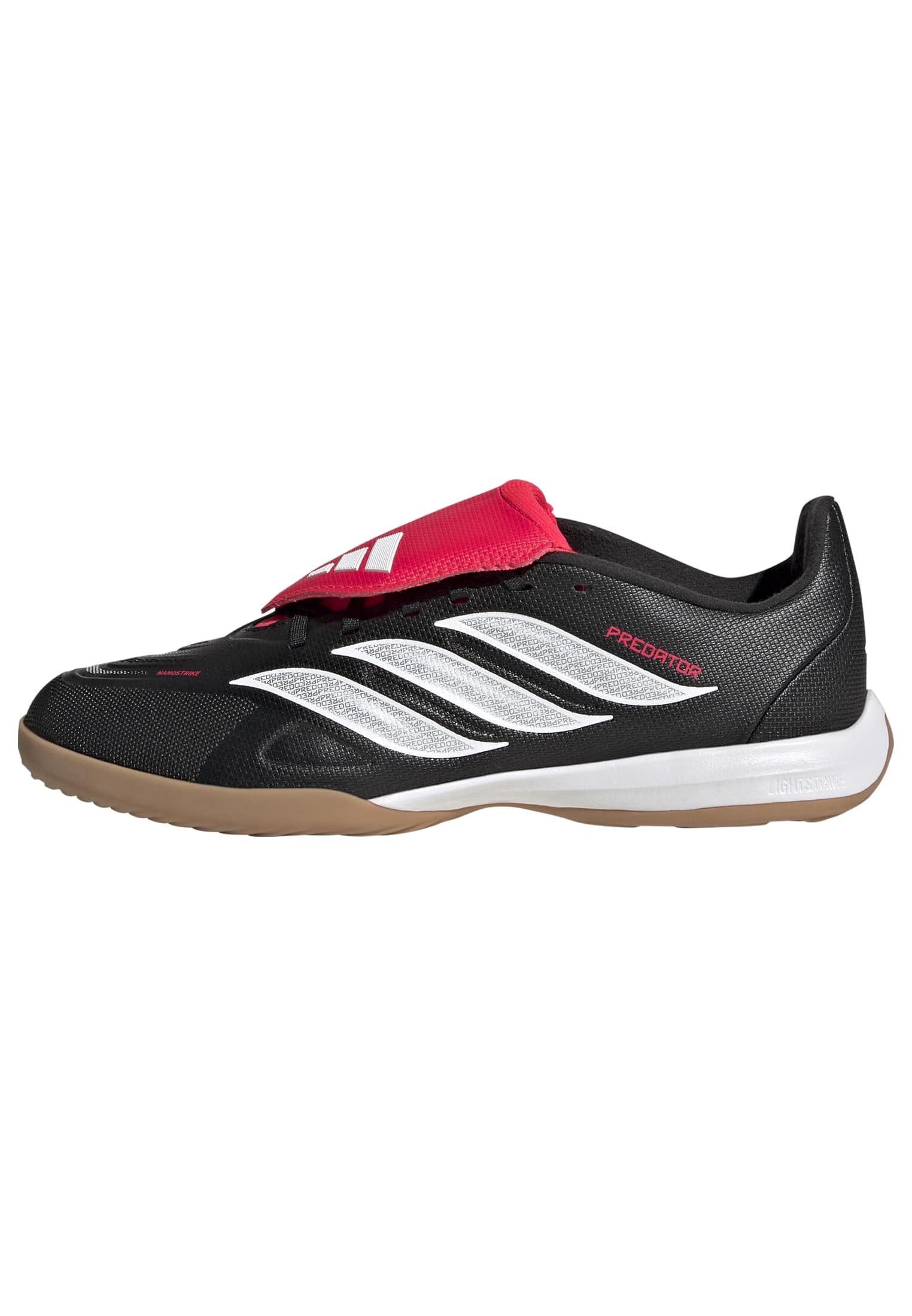 adidas Unisex League Fold-Over Tongue Indoor Football Kids Shoes, Core Black/FTWR White/Lucid Red, 4.5 UK