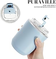 Vista 84 de Puraville Insulated Tumblers with Lid, 10 oz Travel Coffee Mug Stainless Steel Vacuum Cup, Leak Proof Reusable Double Walled Coffee Tumbler for Iced