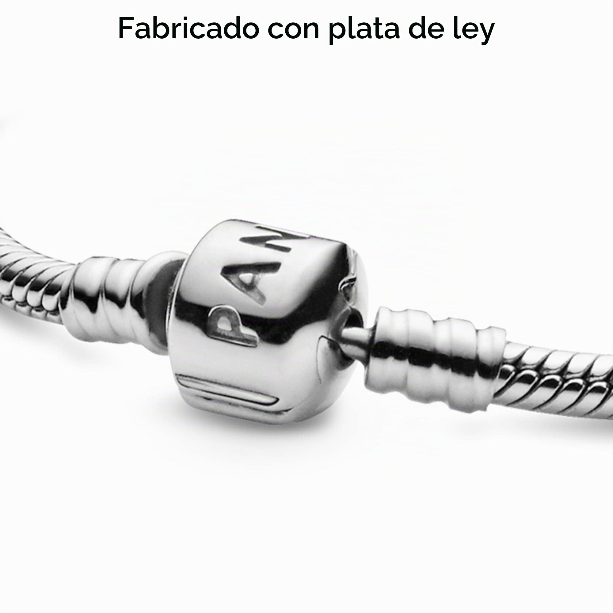 PANDORA Pulsera 590702HV-18 Mujer Plata Inscripción
