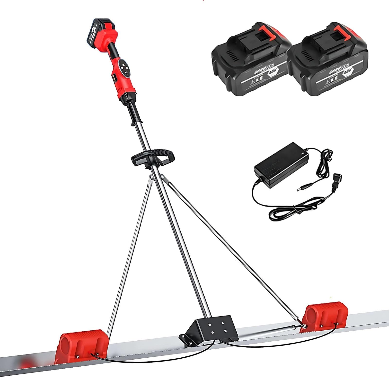 Cómo Nivelar Concreto Sin Esfuerzo, Regla Vibratoria Eléctrica Sin Cable 1.5m 1.8m 2m, Herramienta Profesional Brushless para Pisos de Jardín y Cochera de Casa(2M)