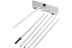 Goplus 5ft-20ft Extendable Aluminum Snow Roof Rake with Wheels