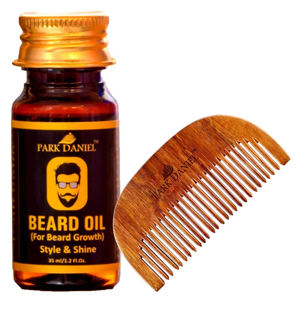 Park Daniel Combo Pack of Beard Oil 35ml & Handcrafted Wooden Beard Comb (1 Pc.)