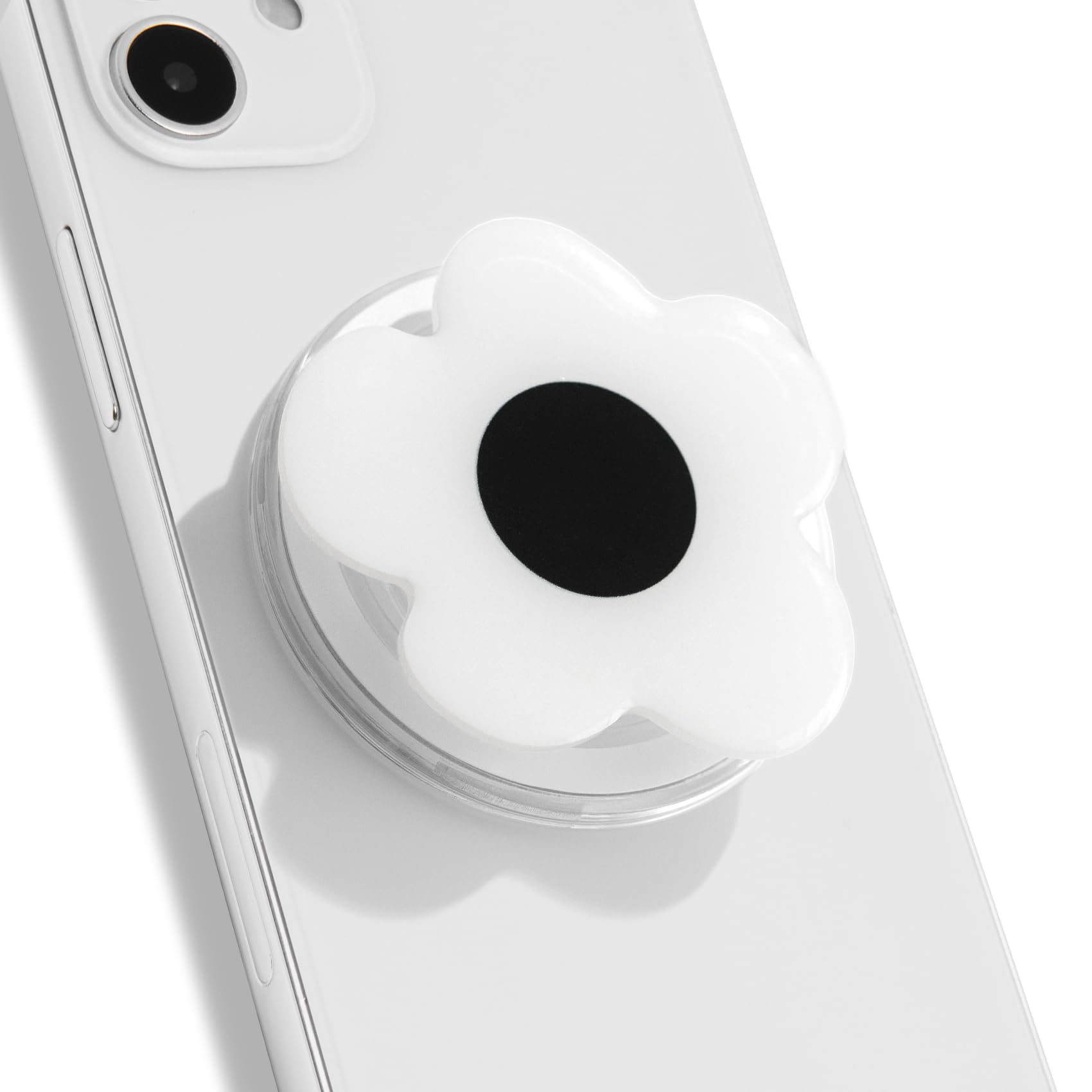 OnTheGrip Compatible with Magsafe Magnetic Cute Solid Color Daisy Flower Design Collapsible Mobile Phone Grip Stand Holder for Smartphone Tablet Cell