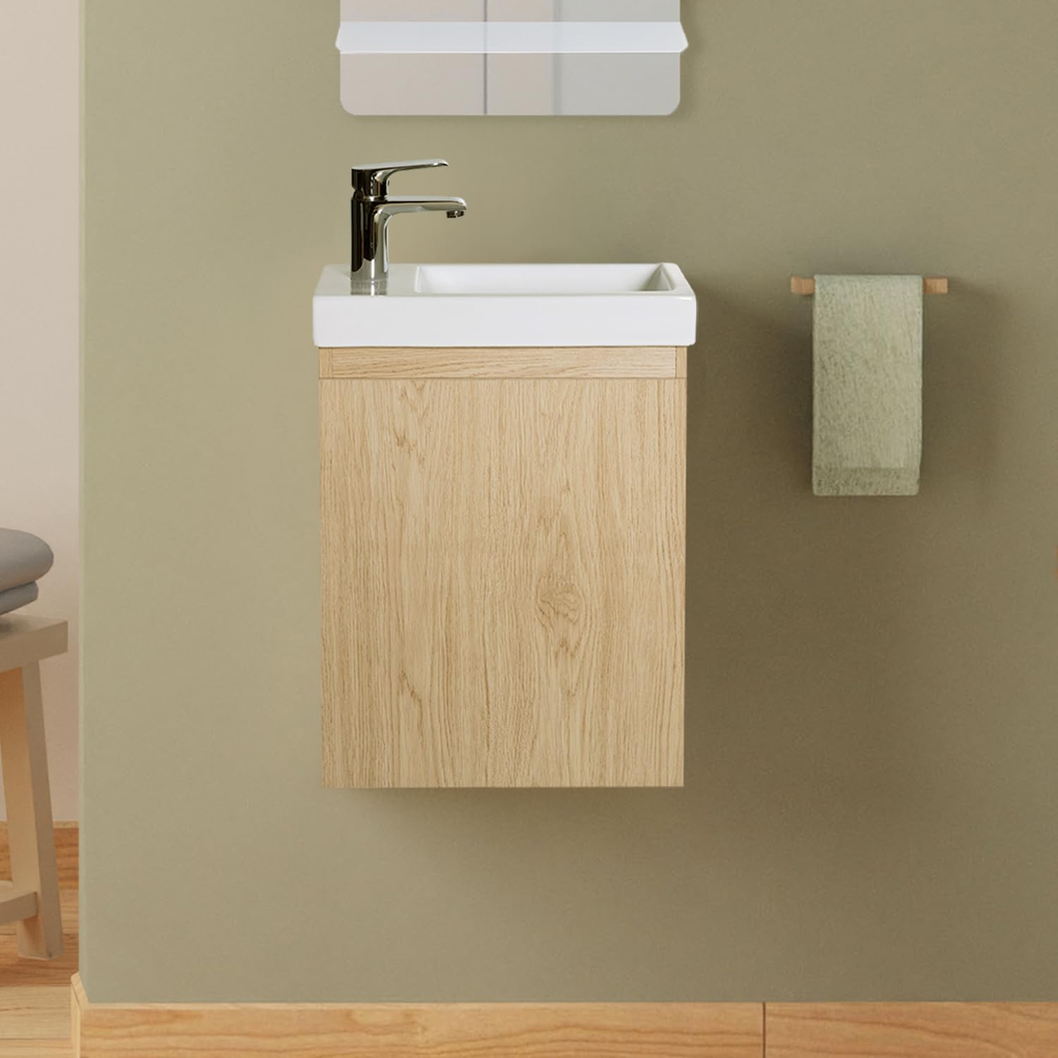 Pack Meuble Salle De Bains 60 Cm Laqué Blanc, 2 Portes Avec Vasque Ceramique Xenos