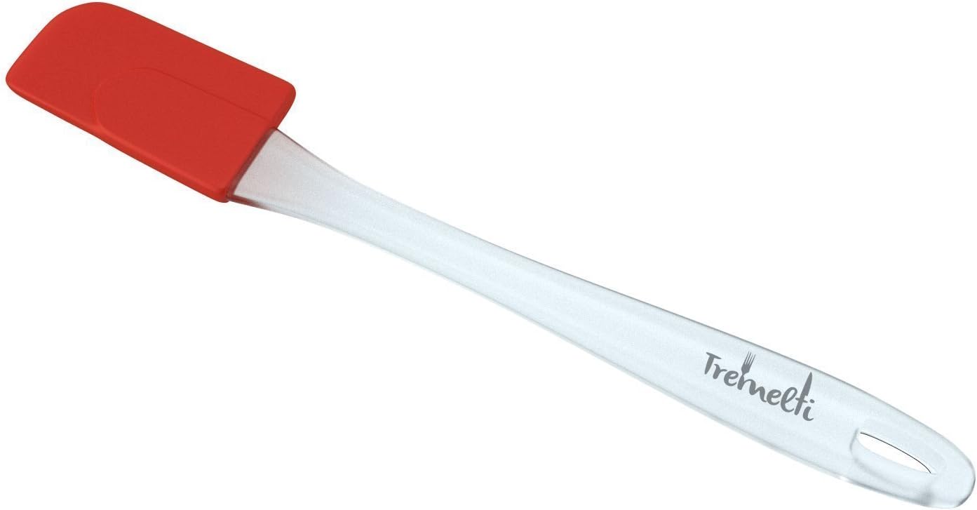 Tremelti Kitchen Essentials Acrylic Ergonomic Handled Spatula for Baking, Cooking and Frosting - Red