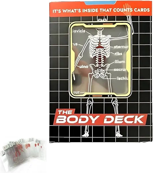 The Body Deck Transparent Anatomy Playing Cards, 3D Educational Card Deck, Waterproof Plastic Cards for Medical Students and Collectors (1 Pack)