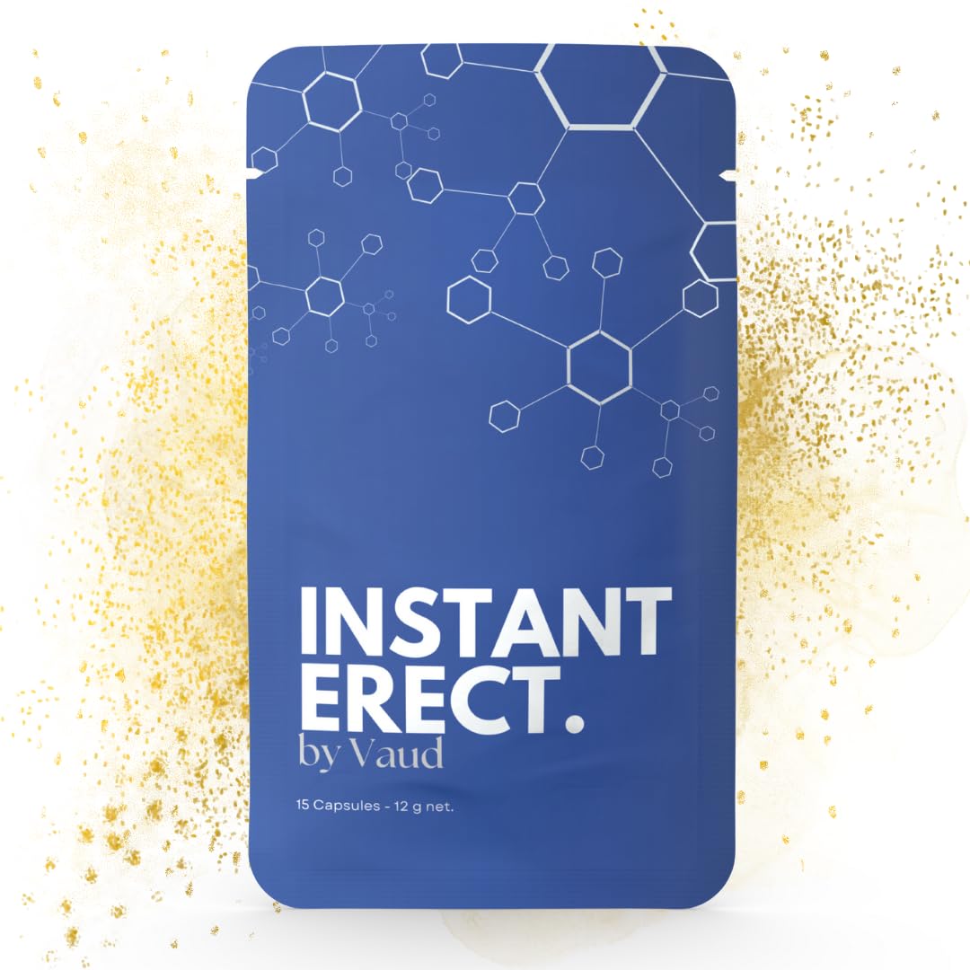 INSTANT ERECT by Vaud - Stimulant sexuel naturel pour hommes - Gélules d'érection de haute qualité avec maca, L-arginine, ginseng & zinc - Qualité suisse - 15 gélules - Alternative Viagra Homme
