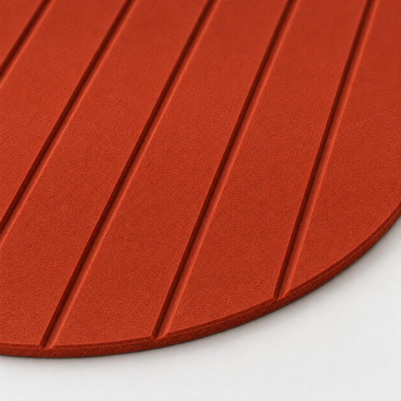 Image of MMT Acoustix Circle Felt Acoustic Wall Panel | Sound Proofing for Room |Premium Acoustic Panel |Pin Board for Wall |Sound Absorbing Panels | Circle Felt Acoustic Wall Panel |Rust| 60 x 60 cm | 4 Pcs