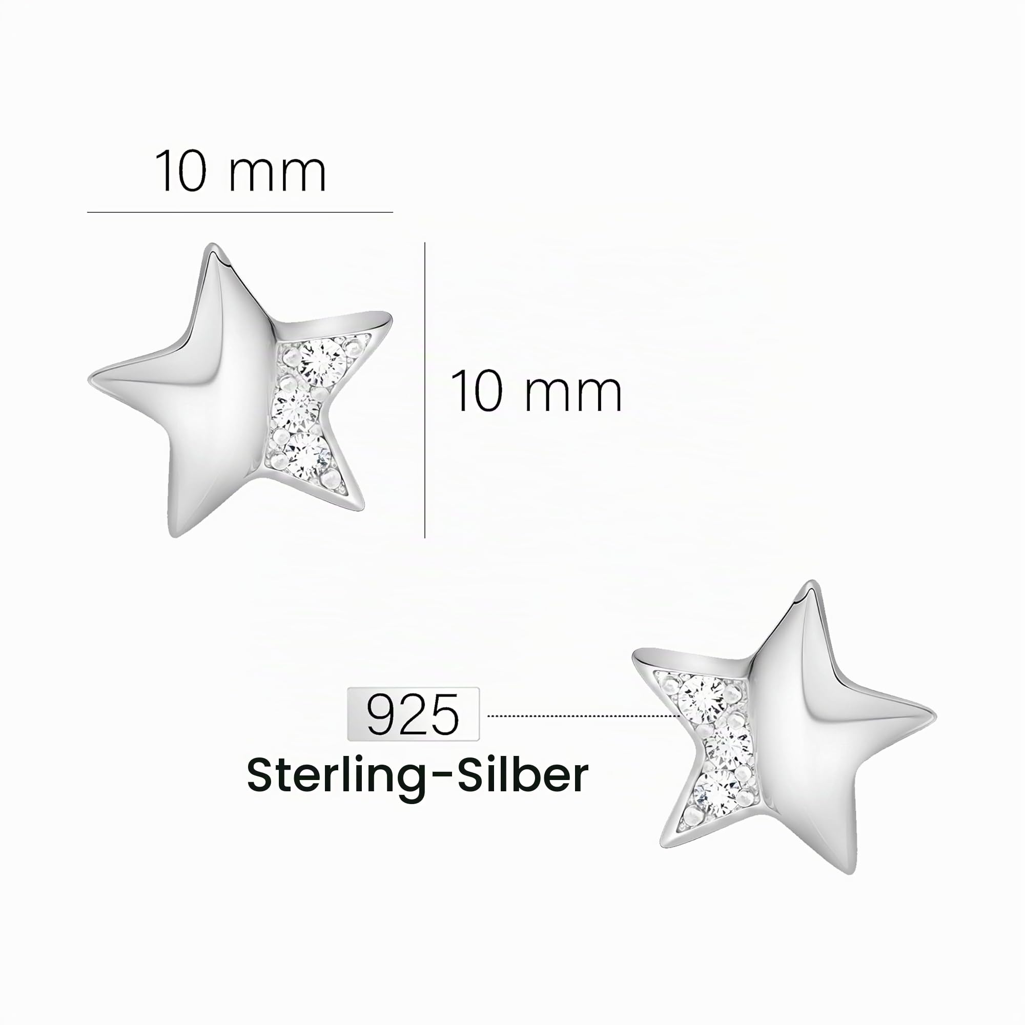 SOFIA MILANI - Damen Ohrringe 925 Silber - mit Zirkonia Steinen - Stern Ohrstecker - 20854