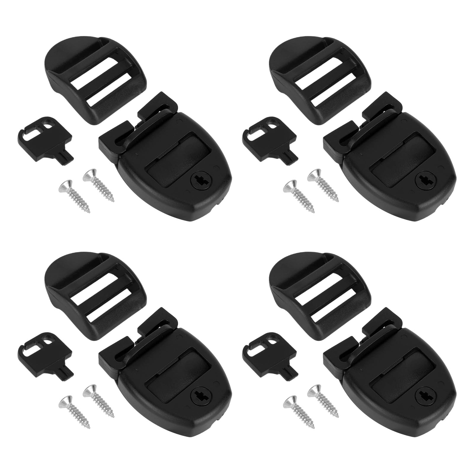 Fukaisu 4 Sets Spa Hot Tub Cover Clips, Hot Tub Lid Replacement Clips Kit Including 4 Cover Locks 4 Clamps 4 Keys & 8 Screws for Bathtubs & Outdoor Water Baths Accessories