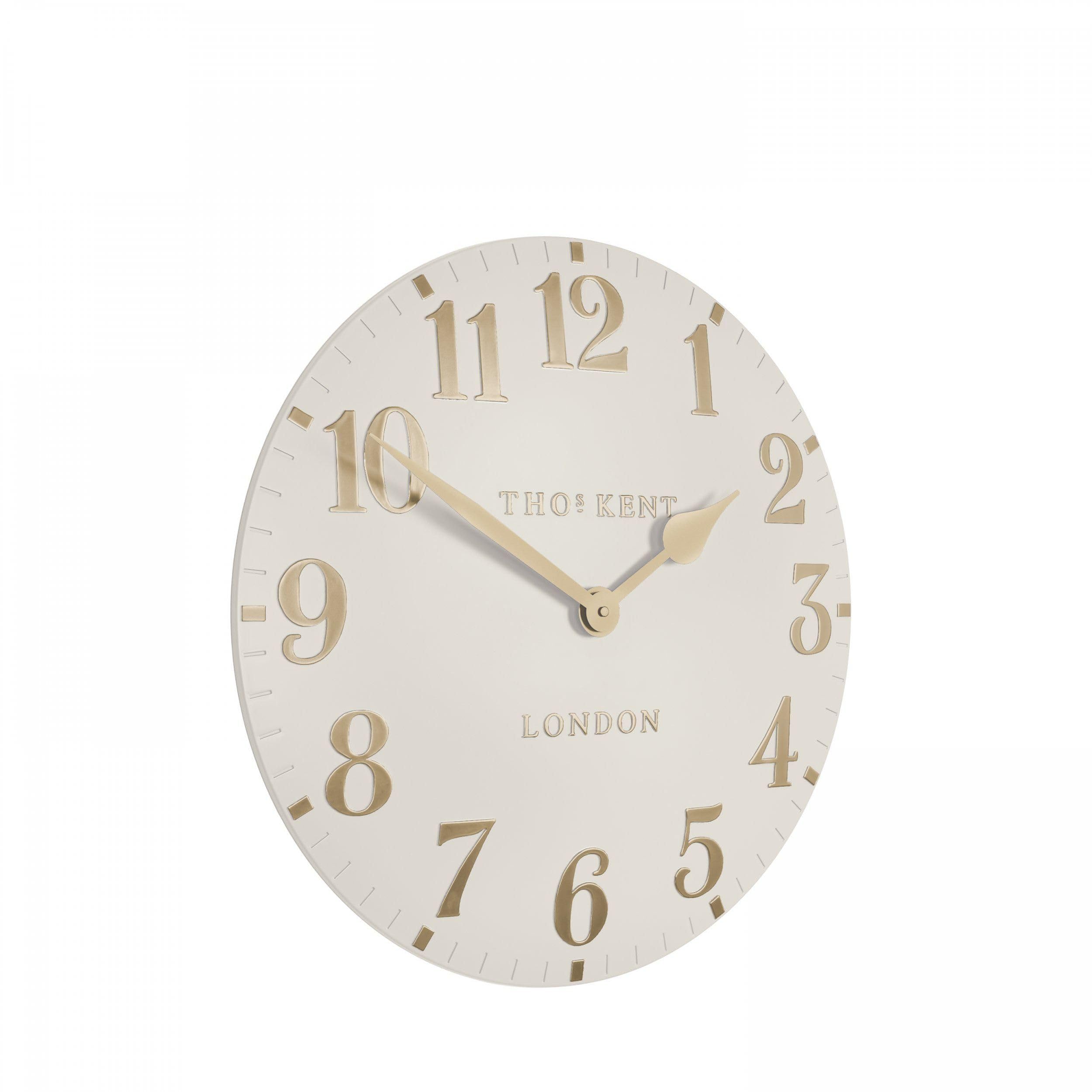 Thomas Kent Arabic 12" Small Wall Clock Unisex Oatmeal