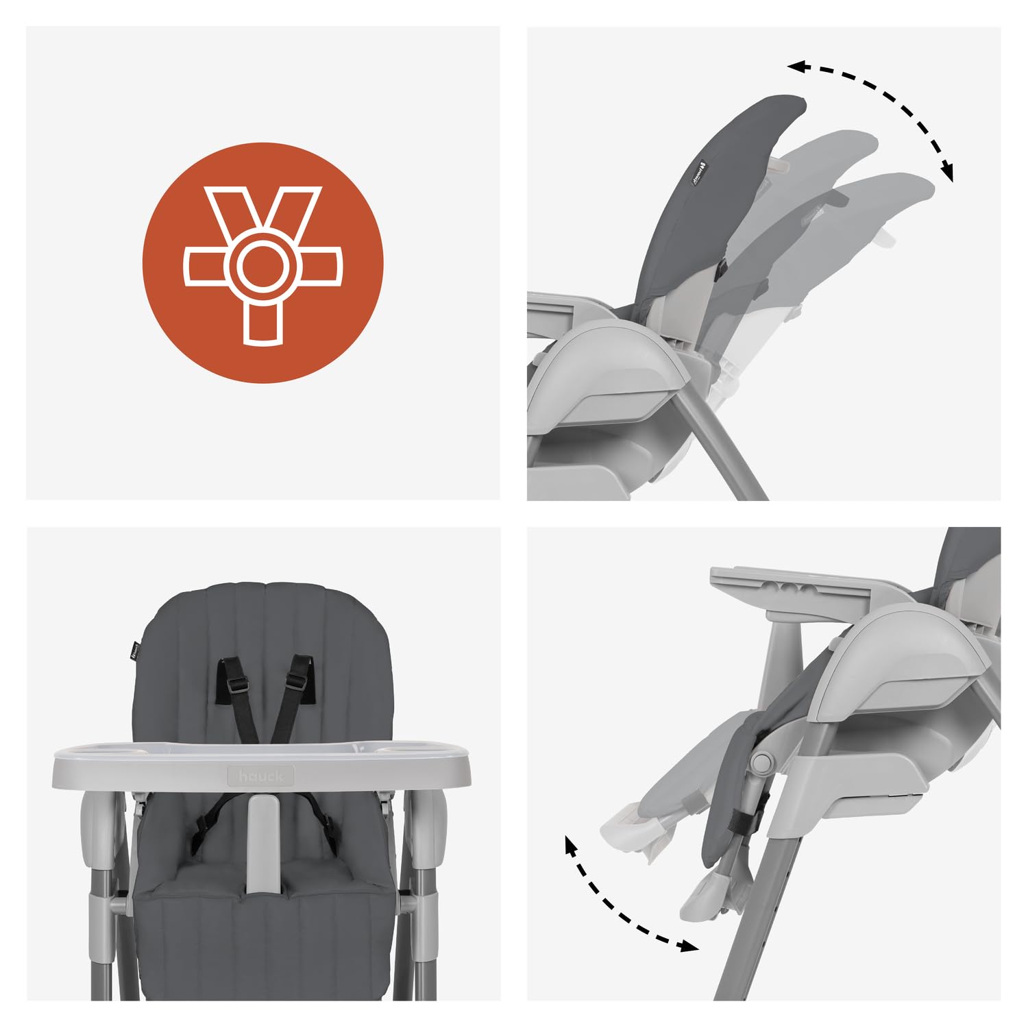 hauck Sit N Relax 3 en 1 Tronas de Bebe Plegables desde Nacimiento hasta 15 kg - con Hamaca para Recién Nacido - Balancín - Arco de Juegos - Bandeja - Ruedas y Cesta - Altura Regulable