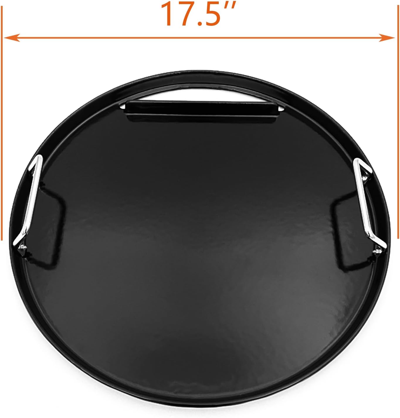 Cast Iron Full Size Round Flat Top Griddle for Weber 18" Kettle Charcoal Grill, Jumbo Joe, Bar‑B‑Kettle and 18" Smokey Mountain Cooker Smoker Grills, Charbroil Patio Bistro TRU-Infrared Electric Grill