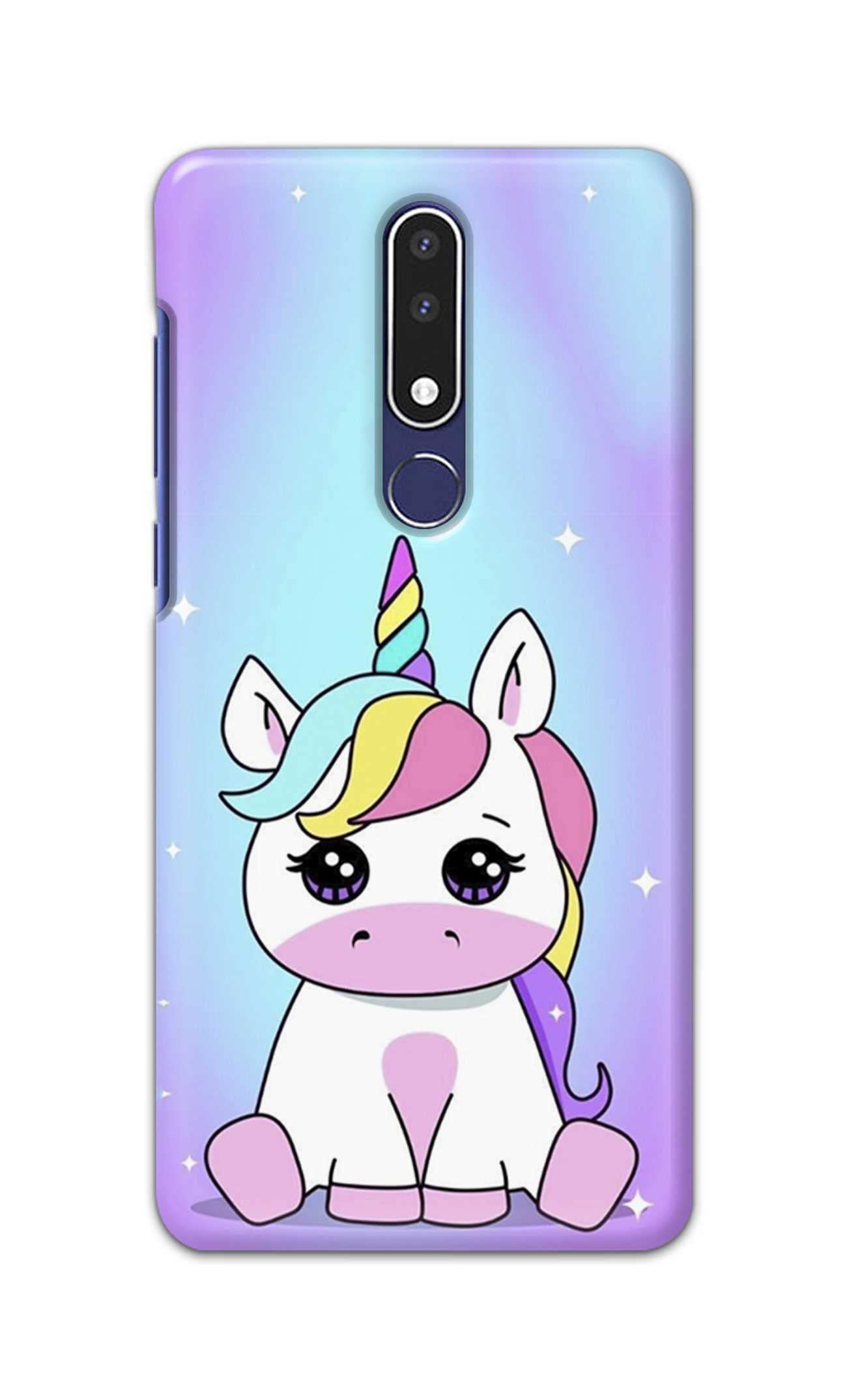 TweakyModDesigner Printed Hard Case | Baby Unicorn Back Cover Compatible with Nokia 3.1 Plus
