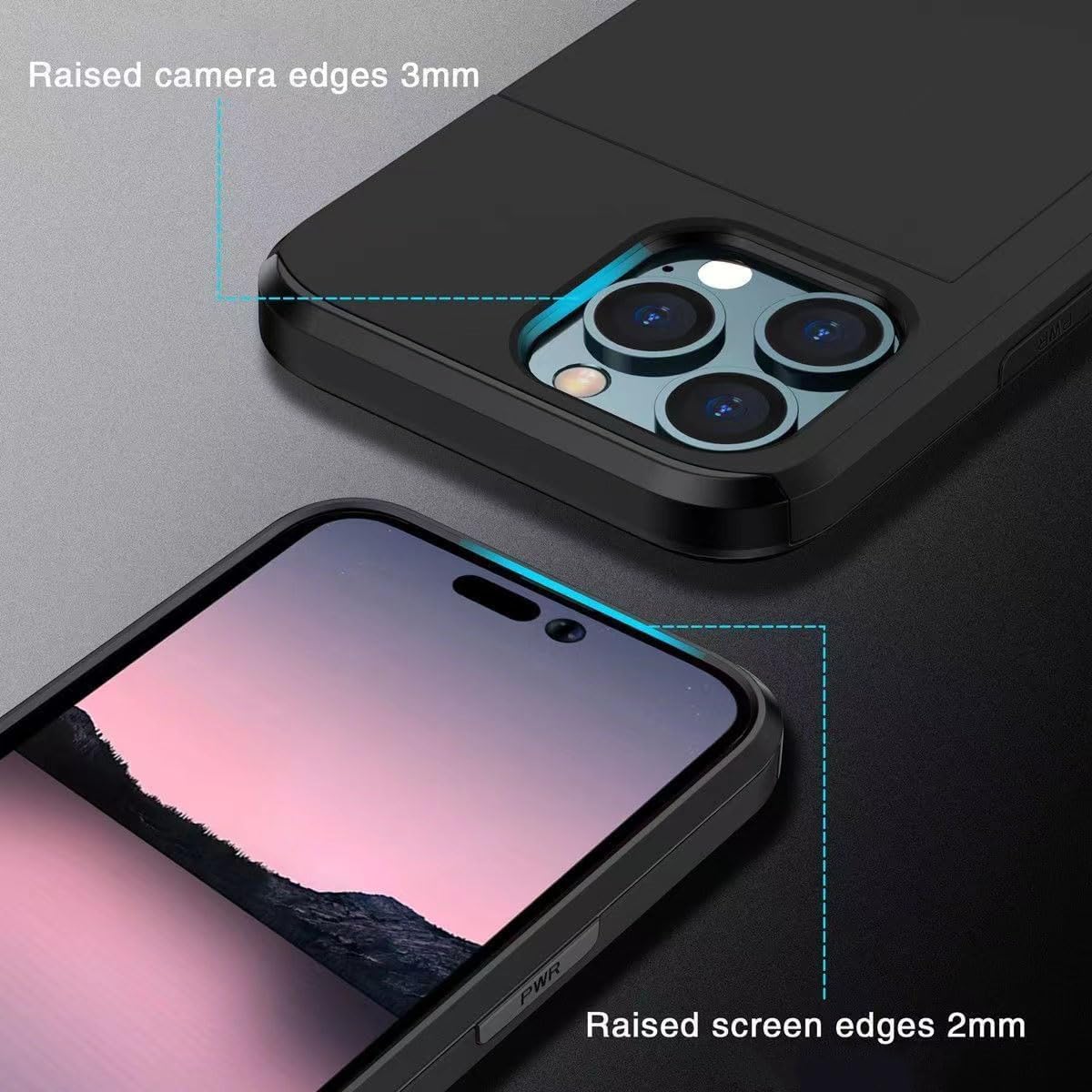 Compatible with iPhone 11 Pro Max Case with Card Holder, Silicone Card Slot case, Soft, Shockproof, Credit Card Protective Cover for iPhone 11 Pro Max Black - Image 2