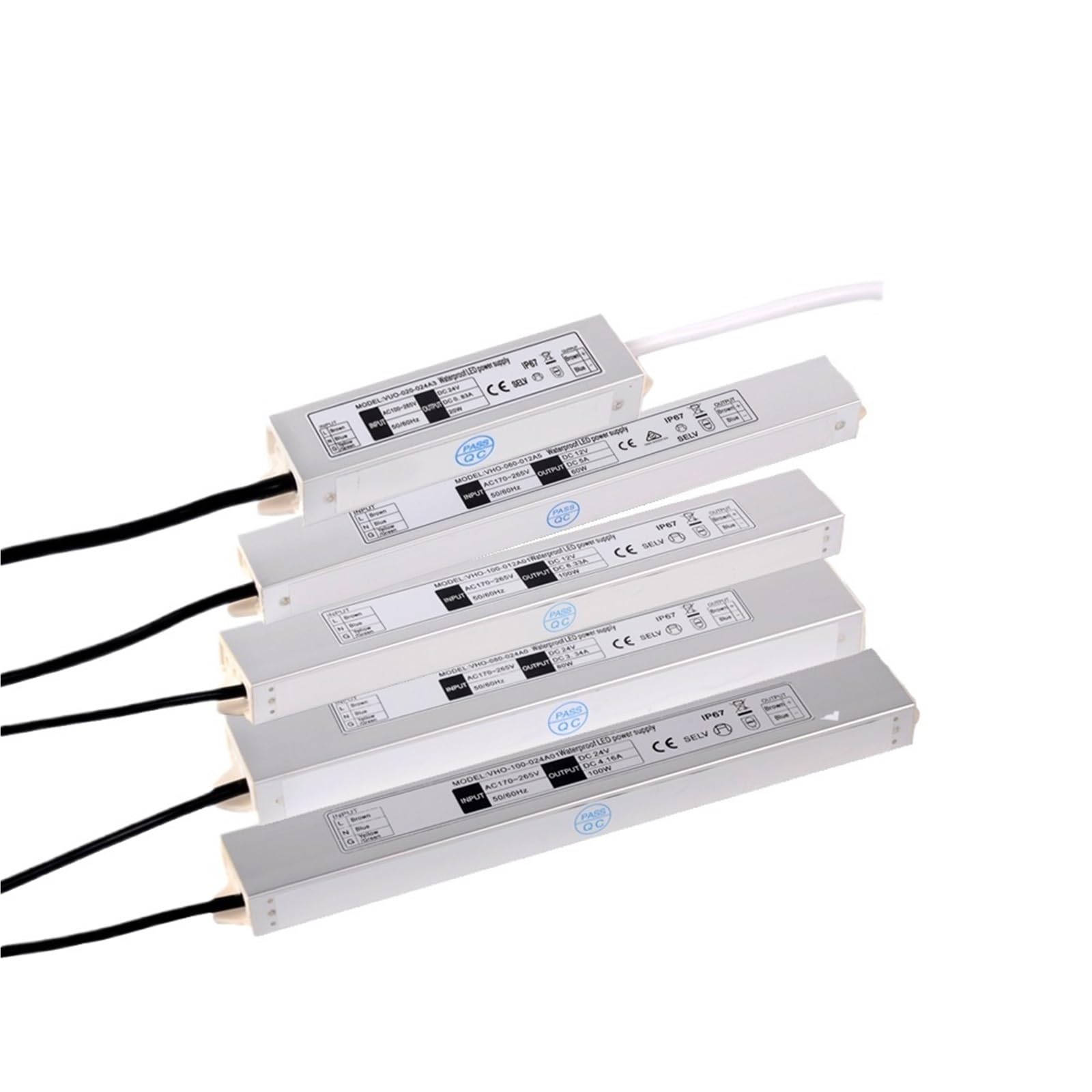Transformateur d'éclairage étanche IP67, AC 110V/220V vers DC 12V/24V, Alimentation à découpage 12W/20W/36W/100W, Driver LED for Ruban LED(12W,12V)
