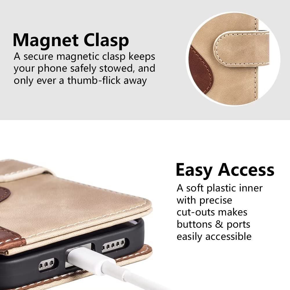 HualuBro Cover Portafoglio In Pelle PU Per LG K20 2019 - Custodia Flip Con Slot Per Carte E Chiusura Magnetica, Nero - 3