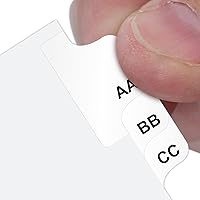 Vista 2 de SmartSign Collated Dividers - Pestañas adhesivas de doble alfabeto AA-ZZ 8.5 x 11 pulgadas, paquete de 50 juegos, fabricadas en Estados Unidos