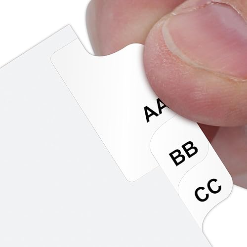 Miniatura 2 de SmartSign Collated Dividers - Pestañas adhesivas de doble alfabeto AA-ZZ  8.5 x 11 pulgadas, paquete de 50 juegos, fabricadas en Estados Unidos