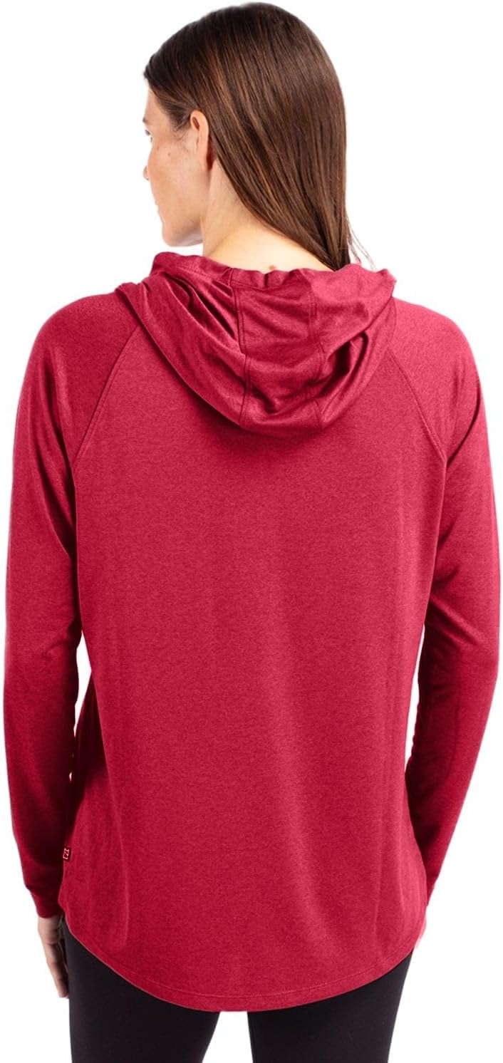 Cutter & Buck Coastline Epic Comfort Eco Recycled Womens Hooded Shirt, Cardinal Red, S - Image 2