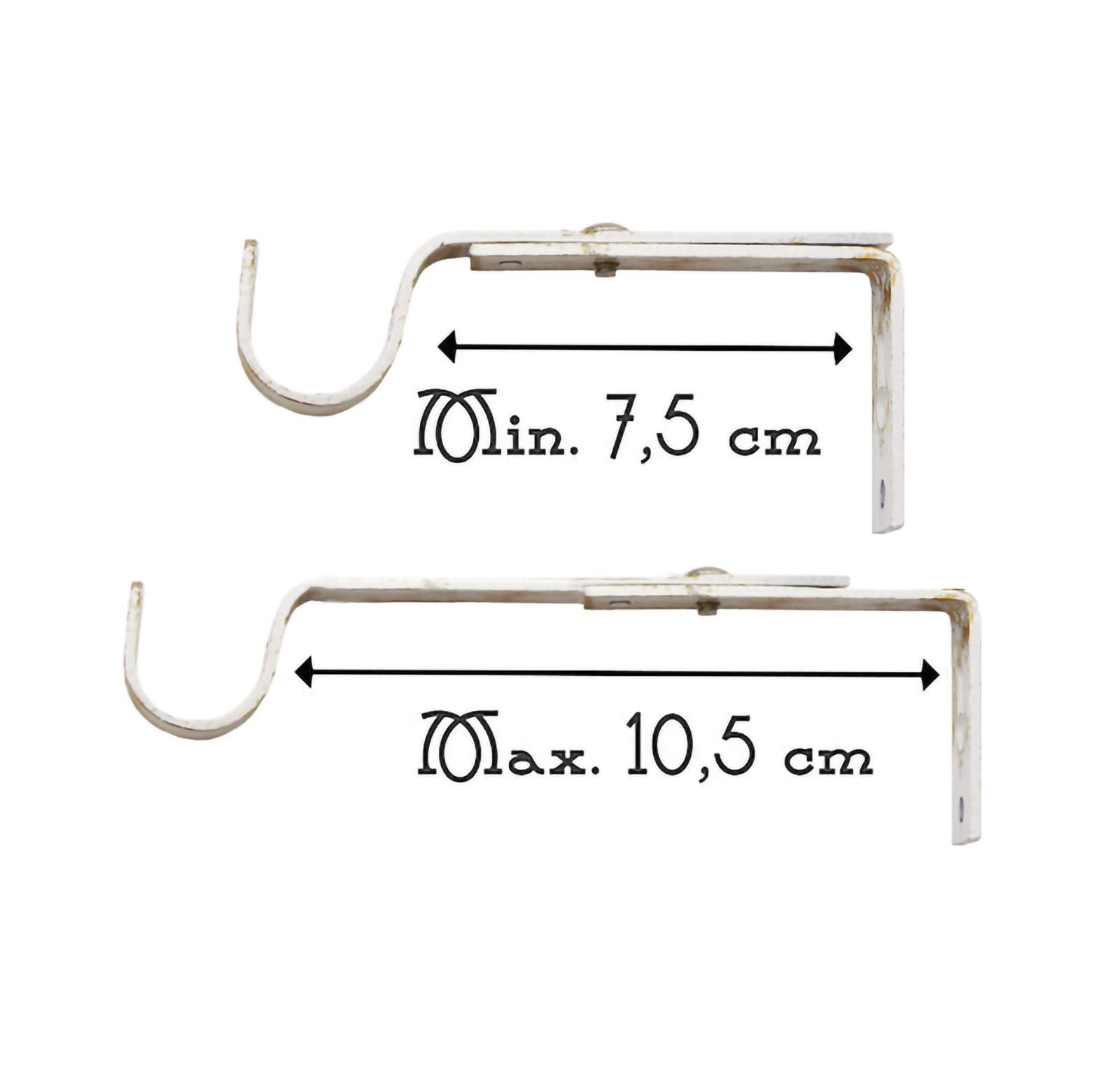Bastone per Tende Estensibile Shabby Chic White & Gold Bouquet Collection 160-300 cm
