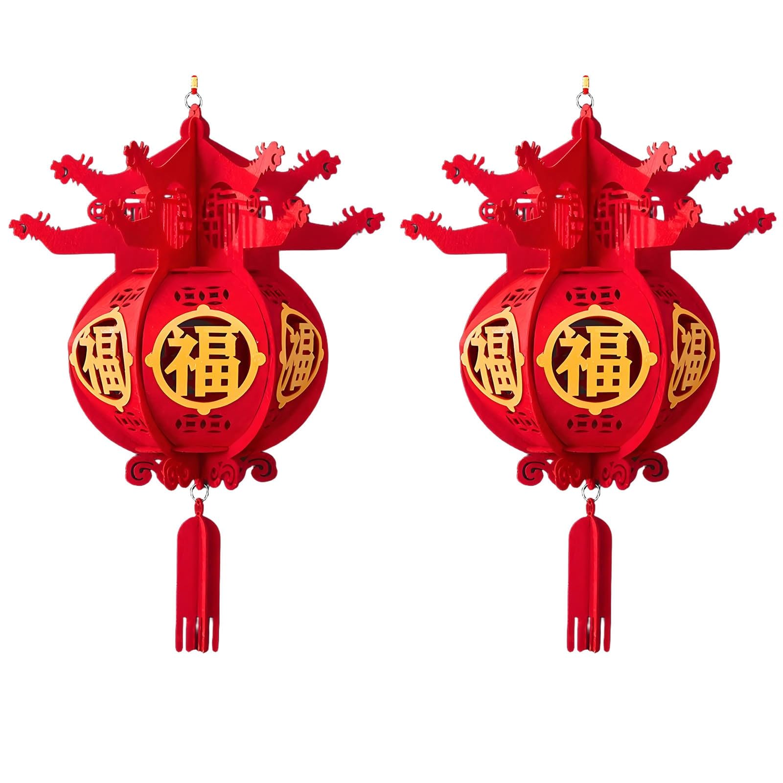 SBZIOJHDR Chinese-style lanterns, Chinese Spring Festival Lanterns, Exquisite Palace Lamp, Red Hanging Lantern(D)