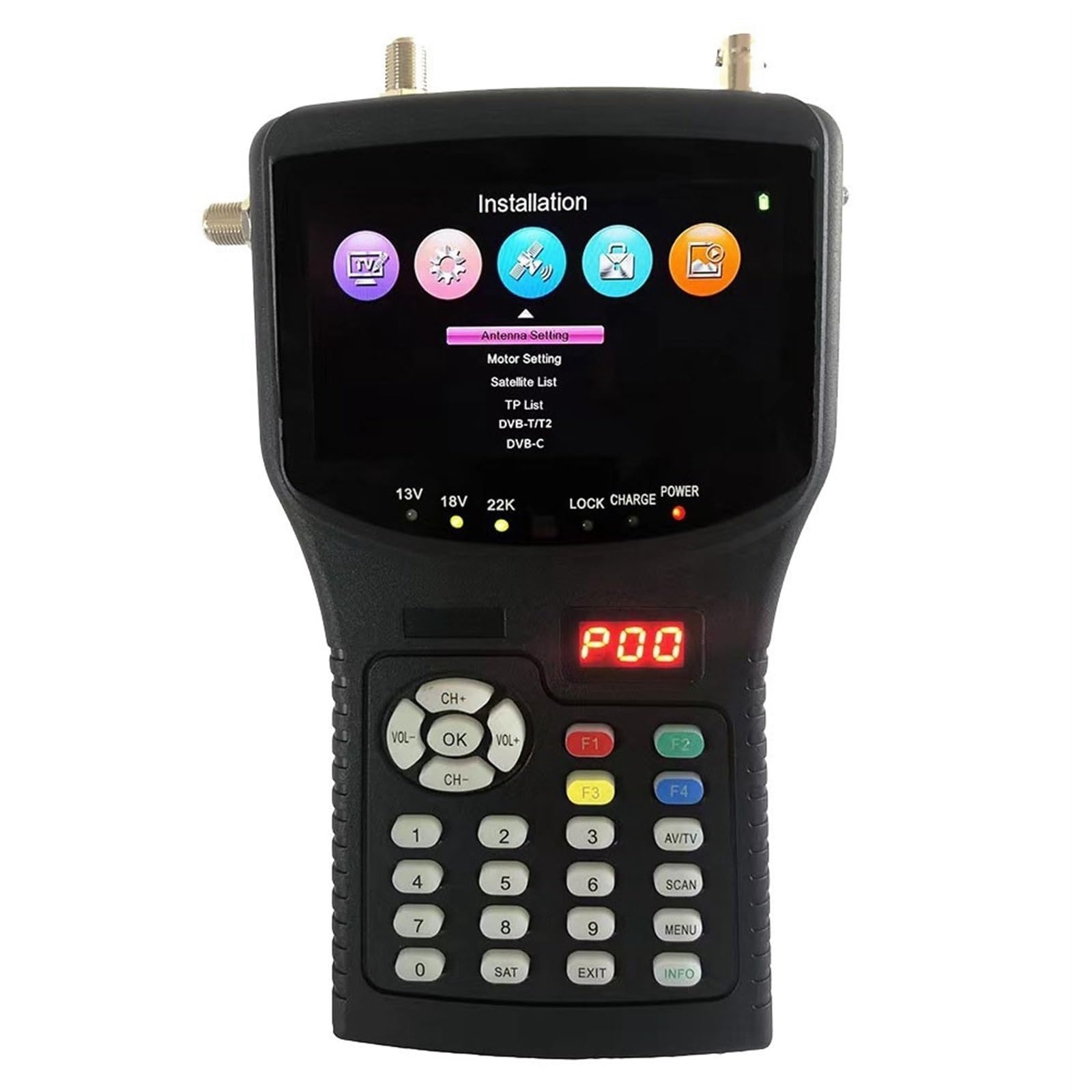 Mètre De Recherche Satellite DVB-T2 DVB-C avec Écran LCD TFT DC 12V HD 1080P DéTection PréCise