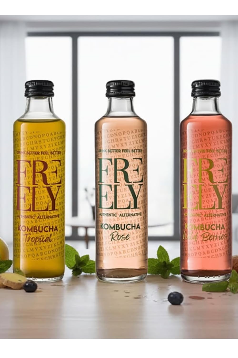 Freely Kombucha Naked | Confezione da 12 bottiglie da 250 ml