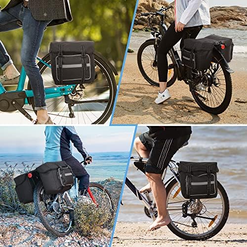Lixada Bicycle Pannier Bag Waterproof Bike Rear Rack Bag Portable Bike Seat Carrier Bag Road Bike Storage Bag