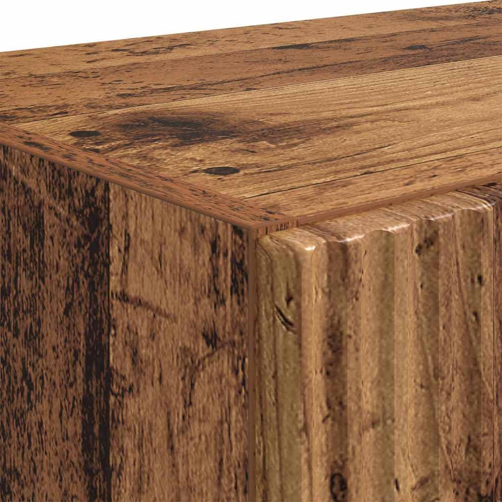 Porta TV da Parete Legno Multistrato Vecchio 59,5x31x80 cm | Mobiletto sospeso salvaspazio per soggiorno e salotto, ideale per riporre dispositivi multimediali e accessori.