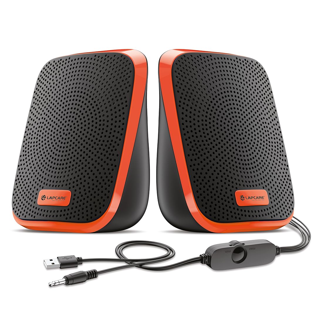 Lapcare Twiny 2.0 5W X 2 Computer Speaker| Stereo Sound| Compact & Portable|Distortion Free Sound| in-line Volume Control (Black) (B0CNRY1CNS) Amazon Price History, Amazon Price Tracker