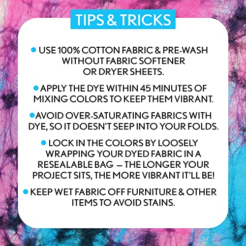 Just My Style Neon Midnight Tie-Dye Diy Tie Dye Kit Create Up To 18 Tie Dye Accessories Great Tie Dye Craft Set Colorful Fabric Dyes, Gloves & Rubber Bands Perfect Tie Dye Party Supplies, Multi #TOP5